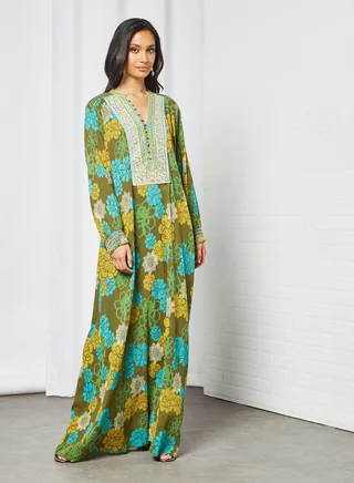 Floral Printed Jalabiya Multicolour 