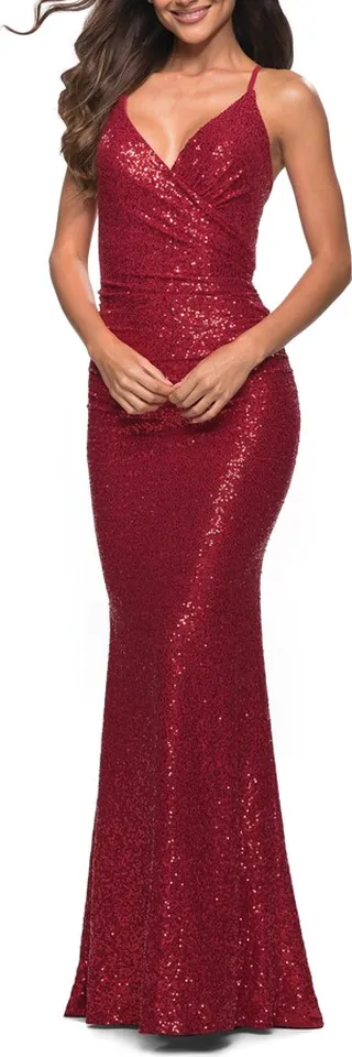 Wrap Style Long Gown