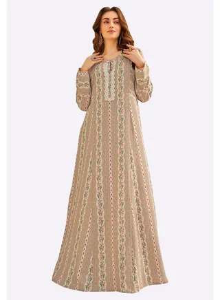 Sara Floral Stripe Jalabiya 