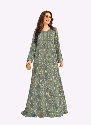 Sara Floral Leaf and Vine Jalabiya 