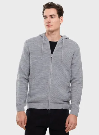 Zip Through Hooded Cardigan 
