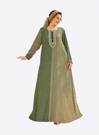 Sara Leaf Parallel Jalabiya 