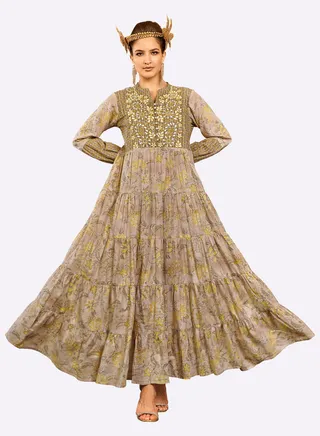 Sara Floral Collage Print Jalabiya 