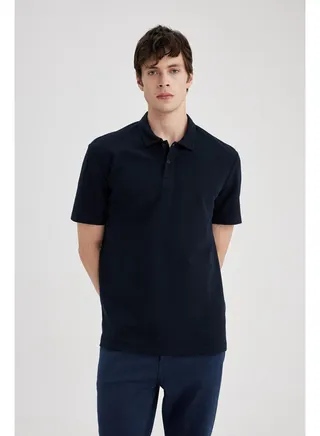 Man New Regular Fit Polo Neck Short Sleeve Knitted Polo T-Shirt 