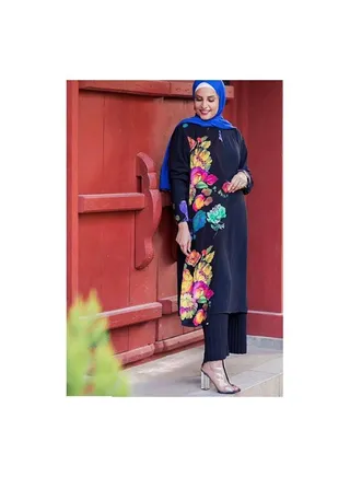 Casual Printed  Tunic Black 