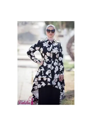 Casual Printed  Tunic Black 