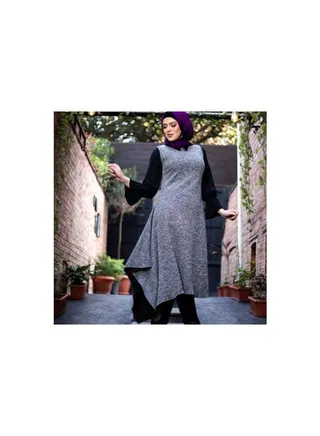 Casual Plain Basic  Tunic Grey 