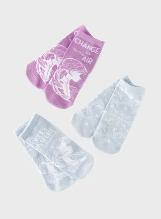 Kids 3 Pack Frozen Crew Socks 