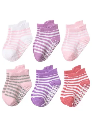 6 Pairs Of Soft Cotton Lovely Pattern Socks For Baby Multicolor 