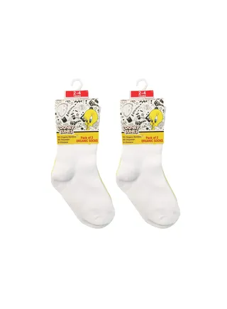 Warner Bros Tweety Sock, Solid, 2-4 Years, Set Of 4 