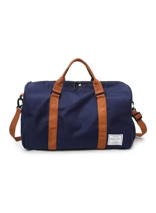 Excellence Large Capacity Multi Pocket Sports Duffel Bag with Shoes Compartment for Women and Men (Blue) 