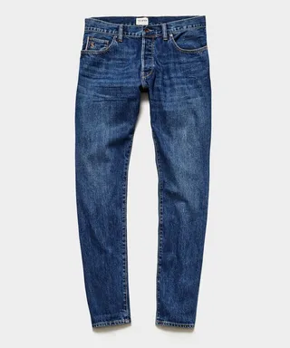 Slim Fit Selvedge Jean in Mid-Blue Wash
