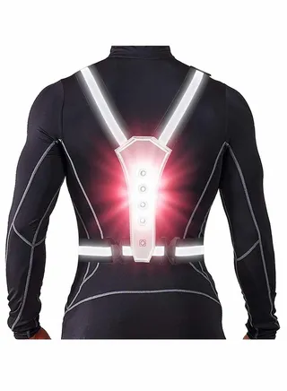 LED Reflective Running Vest, High Visibility Warning Lights for Runners, Adjustable Elastic Safety Gear Accessories Men/Women Night Running, Walking, Cycling/Biking 