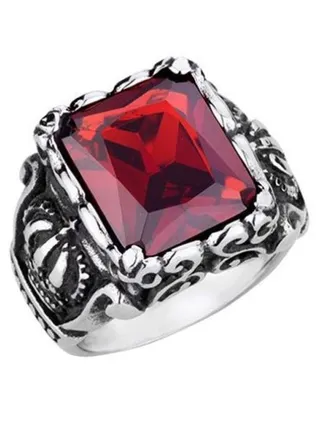 Stainless Steel Distinctive Crystal Stone Ring 