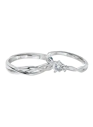 925 Sterling Silver Couple Ring Set 