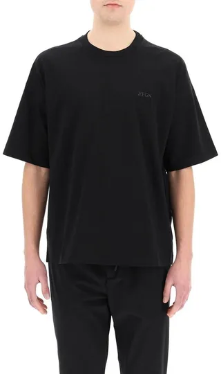 Z Zegna Logo Printed Crewneck T-Shirt