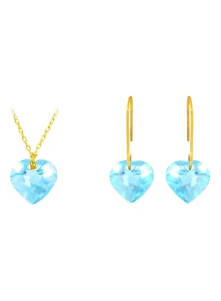 Set of 2 18 Karat Gold Topaz  Necklace and Earrings 