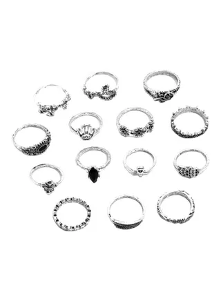 14-Piece Alloy Ring Set 
