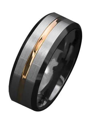 Fashion Men Matte Stripe Titanium Steel Band Ring Wedding Party Jewelry Gift 