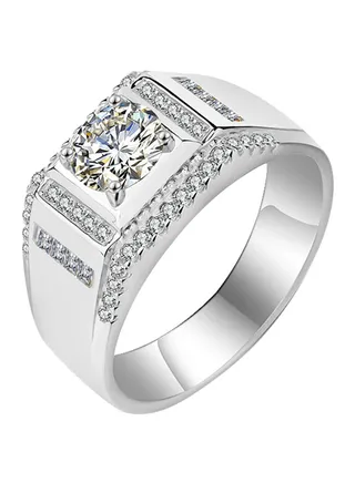 Silver Plated Wedding Ring Studded With Zircon 