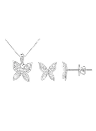 Butterfly Necklace And Earrings Set 