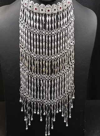 Imitation Jewelry Set for Women Necklace Earrings and Ring Silver plated 4 Piece 