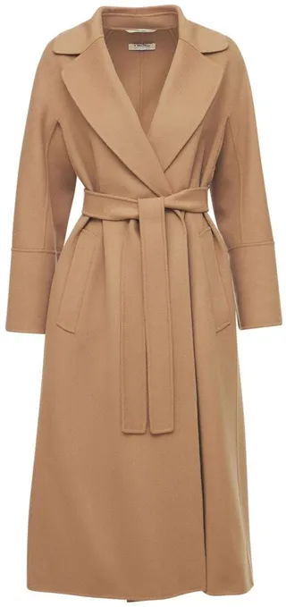 Elisa double wool wrap long coat