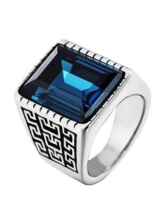 Titanium Steel Stone Studded Ring 