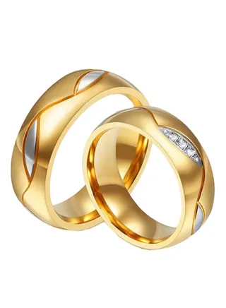 18K Gold Plated Zirconia Wedding Band 