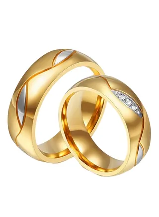 18K Gold Plated Zirconia Wedding Band 