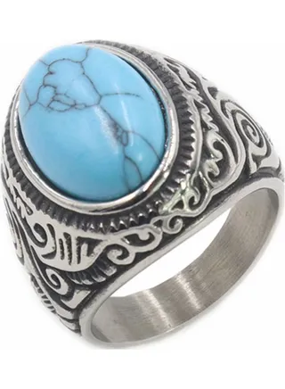 Turquoise Stone Detail Ring 