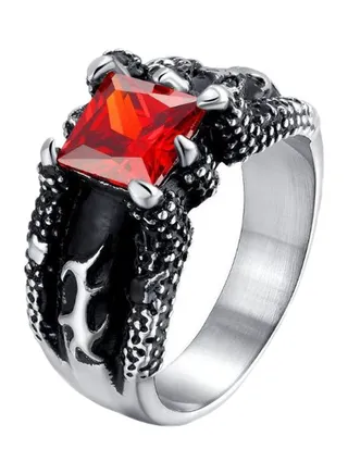 Stainless Steel Rhinestone Studded Ring 