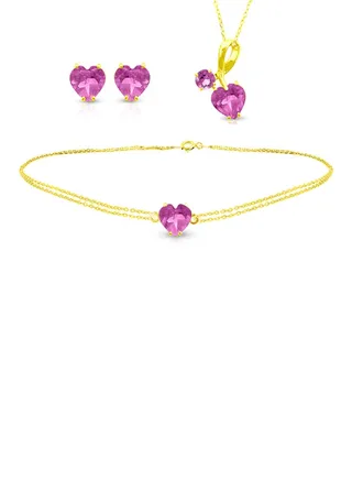 18 Karat Solid Yellow Gold Swiss Topaz Jewellery Set 