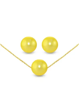 18K Gold Pearl Jewellery Set 