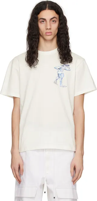 JW Anderson Off-White Placed Print T-Shirt