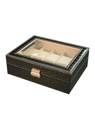 10-Slot Wooden Watch Storage Box 