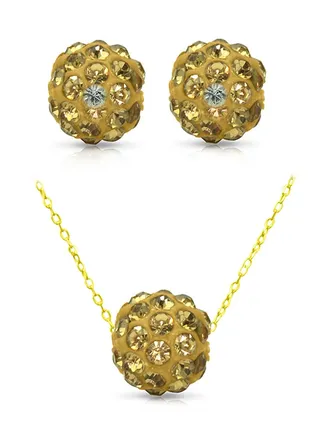 18 Karat Solid Yellow Gold Simple 10 mm Crystal Ball Ring 