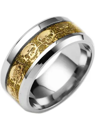 Mohawk Skull Embossed Ring 