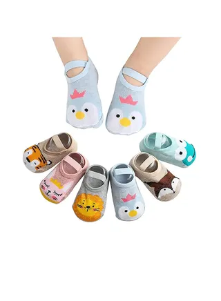 Baby Toddler Non-skid Socks Little Girls Cu te Cartoon Floor 8-Pairs 8-36M 