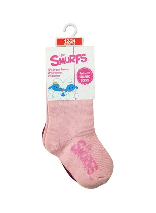 Smurf Bamboo Cotton Sock - Solid (Pack Of 2) - Pink & Lavender - 12-24M 