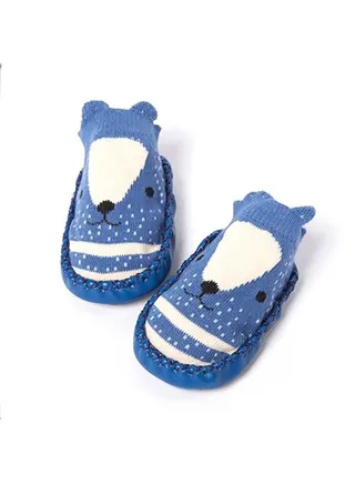 One Pair Of Cute Cartoon Baby Socks With Anti Slip Sole 