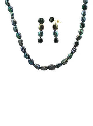 10 Karat Gold With Pearls Jewellery Set 