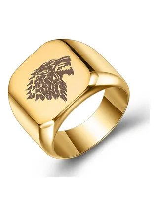 Wolf Head Printed Ring 