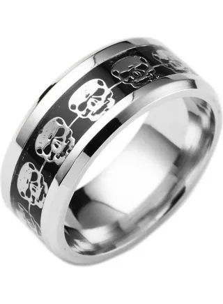 Mohawk Skull Embossed Ring 