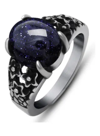 Gemstone Floral Detail Ring 