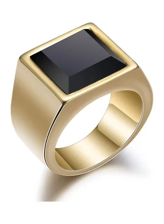 Square Shape Polish Stone Ring 