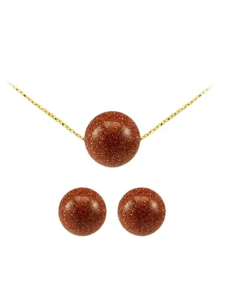 18 Karat Gold Sunstone Jewellery Set 