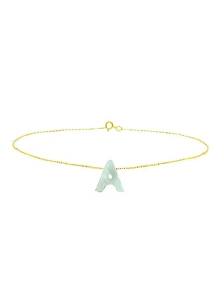18 Karat Gold A Letter Mother Of Pearl Jewellery Set 