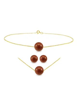 18K Sunstone Jewellery Set 