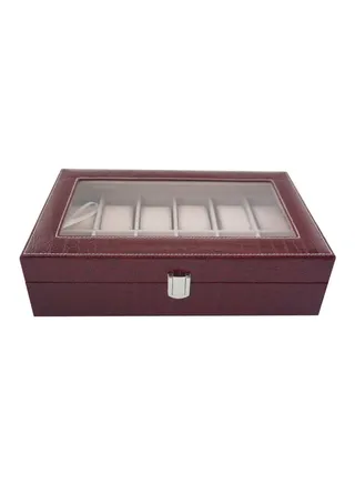 unisex 12-Compartment Watch Organizer Box 